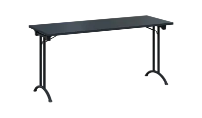 SLA 160 lak skládací jednací stůl 1600x600, deska 25 mm, podnož černý lak, deska antracit